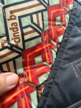 Cinda b Quilted Print Luggage/ Weekender Duffle Bag Panel - Red, Mint, Brown